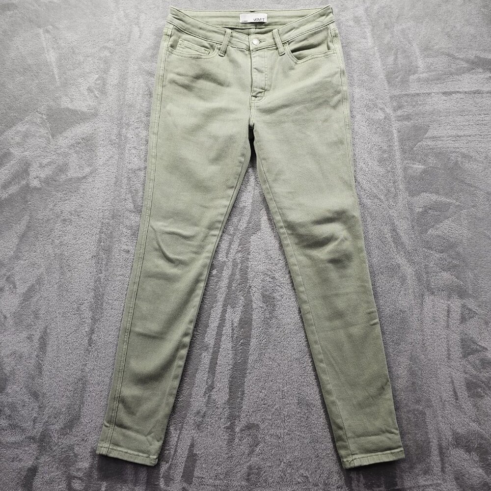 Vervet Jeans Women's 28 Green Denim Mid Rise Ankle Skinny V3380A